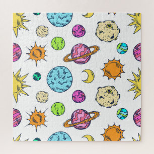 Quebra-cabeça Espaços Doodles Fundo Cósmico