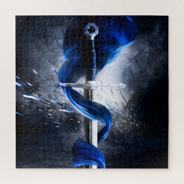 Quebra-cabeça Espada de Batalha Faixa Azul (Vertical)