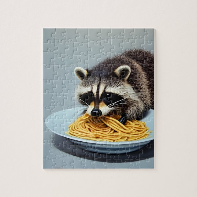 Quebra-cabeça Espaguete de Comida Raccoon (Vertical)