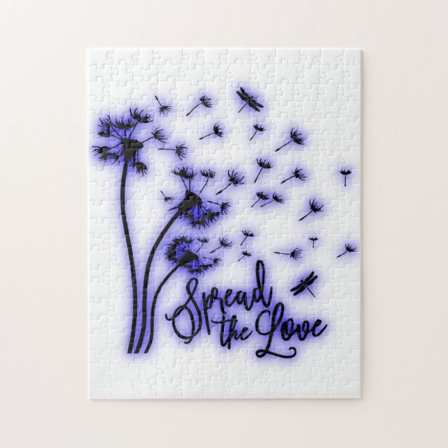 Quebra-cabeça Espalhe o Amor Dandelions e Libélulas (Vertical)