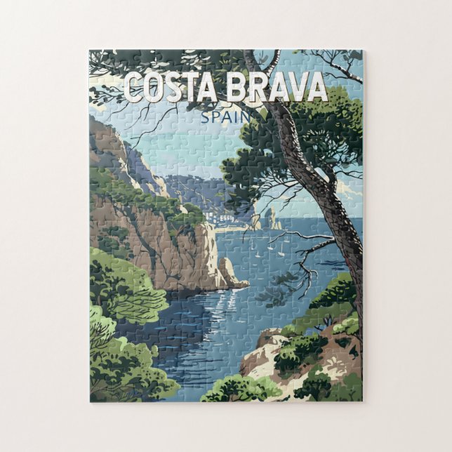 Quebra-cabeça Espanha Art da Viagem Costa Brava (Vertical)