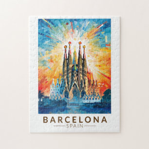 Quebra-cabeça Espanha de Barcelona La Sagrada Familia Viagem Art