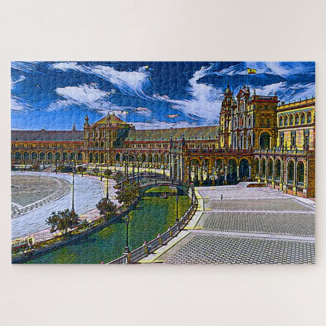Quebra-cabeça Espanha Real - Plaza De Espana (Horizontal)