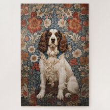 Espanhol Elegante Em Fundo Floral