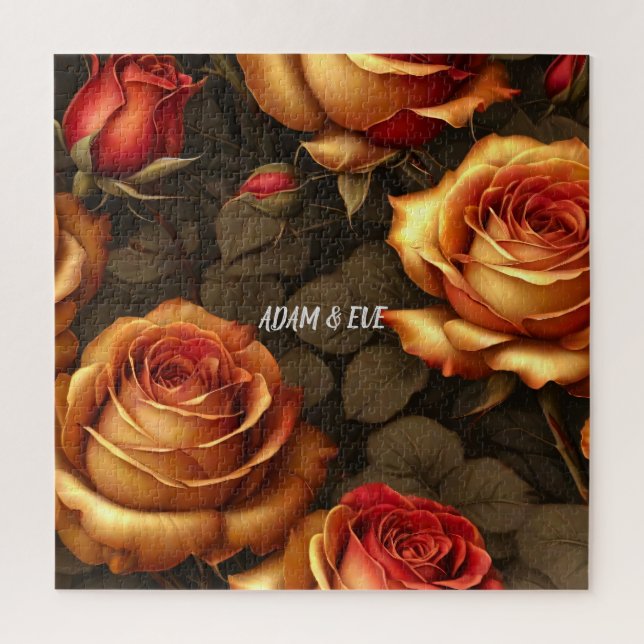 Quebra-cabeça Especial de Namorados de Rosas Elegante (Vertical)