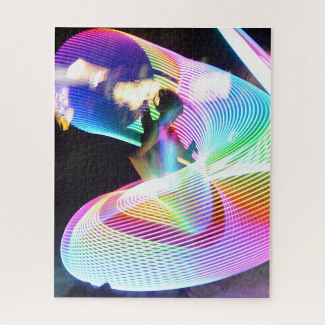 Quebra-cabeça Espectáculo de luz Poi com hula hoops (Vertical)