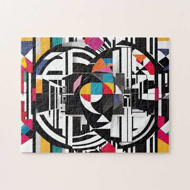 Quebra-cabeça Espetáculo Colorido e Moderno de Abstração (Horizontal)