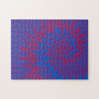 Quebra-cabeça Espiral azul-claro e vermelho-torta-penteada