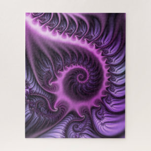 Quebra-cabeça Espiral De Arte Fractal, Roxal, Rosa-Legal, vívida