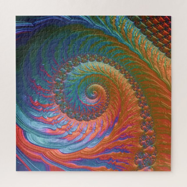 Quebra-cabeça Espiral Fractal (Vertical)