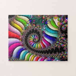 Quebra-cabeça Espiral multicolorido do Fractal