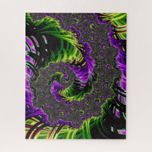 Quebra-cabeça Espiral roxo e verde