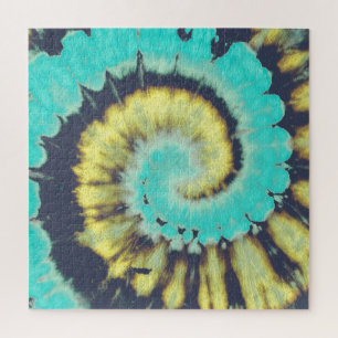 Quebra-cabeça Espiral Teal: Textura Grunge Hippie.
