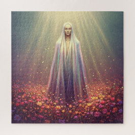 Quebra-cabeça Espírito Angélico entre Flores Flutuantes de Belez