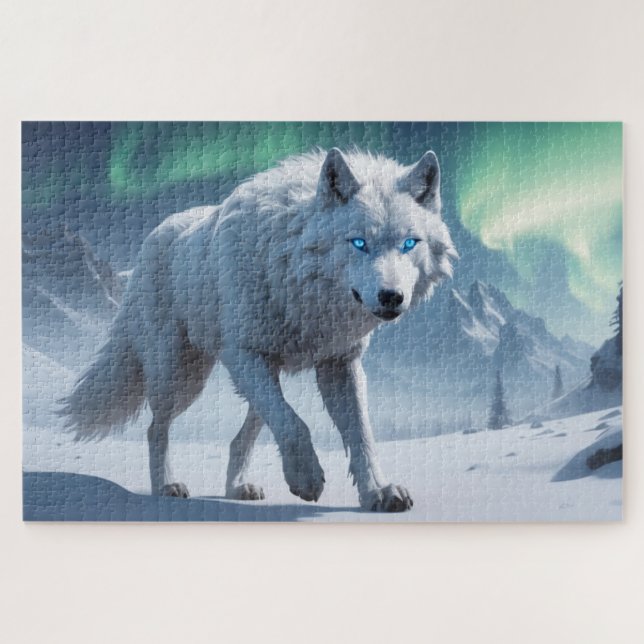 Quebra-cabeça Espírito de lobo branco (Horizontal)