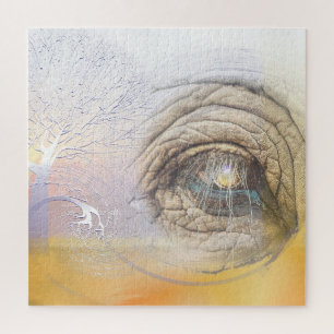 Quebra-cabeça Espírito do animal de pôr do sol de abstrato ele