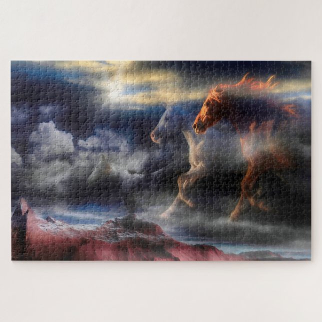 Quebra-cabeça Espíritos de Cavalos Selvagens correm até amanhã (Horizontal)