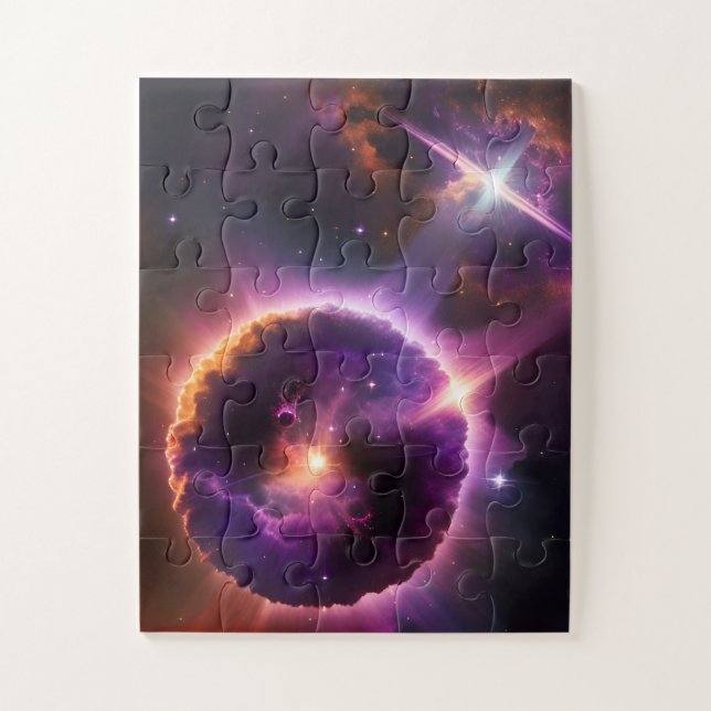 Quebra-cabeça Espiritualidade Fenomenal Cósmica na Galáxia Roxa (Vertical)