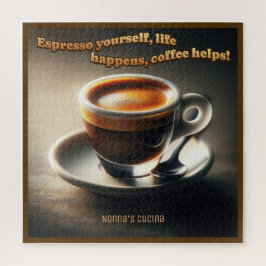 Quebra-cabeça "Espresso, a vida acontece, o café ajuda!"