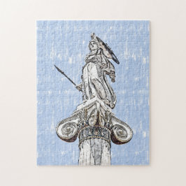 Quebra-cabeça Esquema de Aquarela da Estátua de Athena