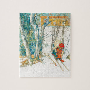 Quebra-cabeça Esqui do inverno por Carl Larsson