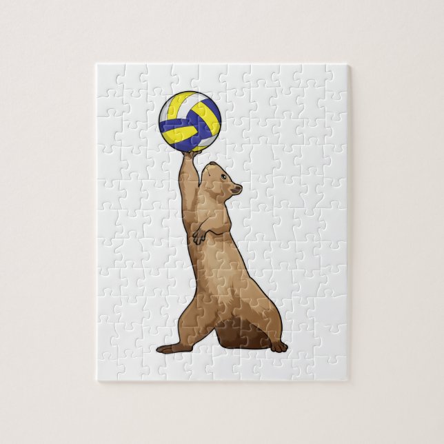Quebra-cabeça Esquilo com voleibol (Vertical)