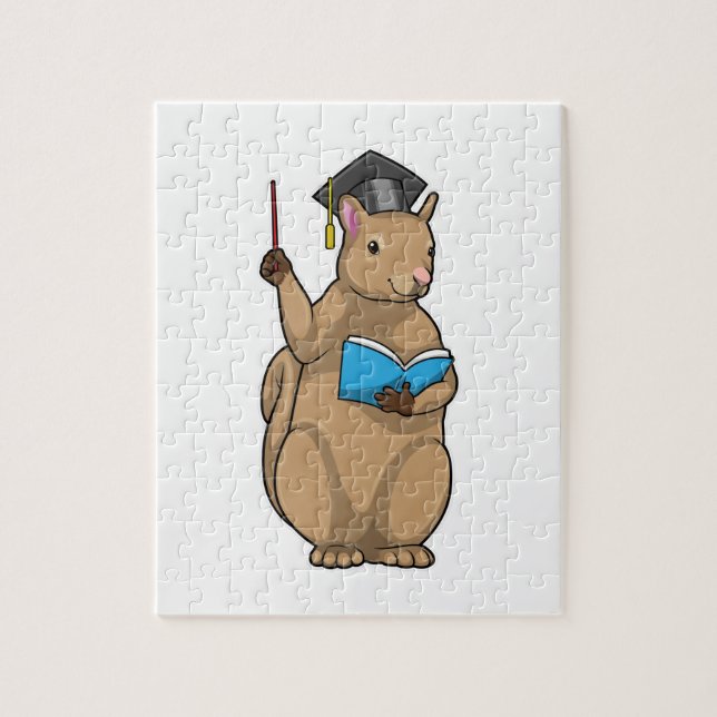 Quebra-cabeça Esquilo como Professor com Livro (Vertical)