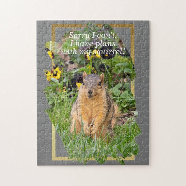 Quebra-cabeça Esquilo Engraçado Desculpe, não posso citar (Vertical)