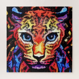 Quebra-cabeça Esse Visual Colorido de Leopardo