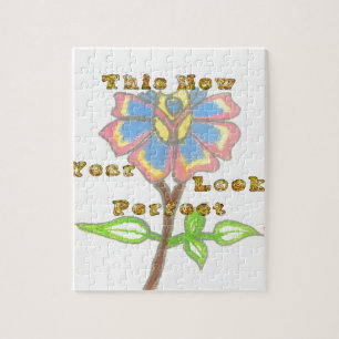 Quebra-cabeça Esta Impressão de Arte de Texto Floral de Ano Novo