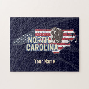 Quebra-cabeça Estado da Carolina do Norte Estados Unidos Mapa US