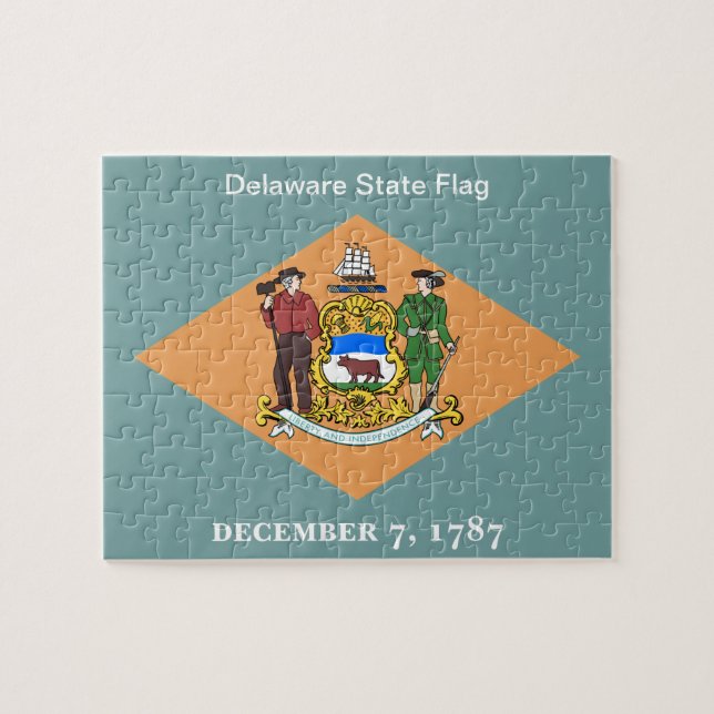 Quebra-cabeça Estado de Delaware Sinalizador 8x10 (Horizontal)
