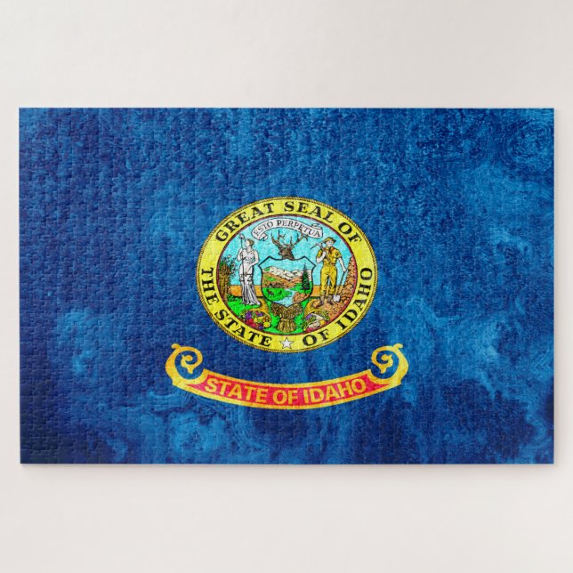 Quebra-cabeça Estado de Idaho Flag Grunge (Horizontal)