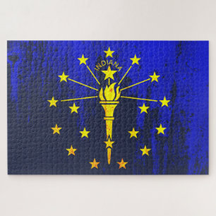 Quebra-cabeça Estado de Indiana Flag Grunge