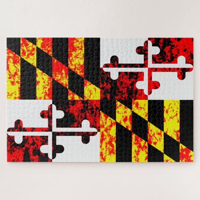 Quebra-cabeça Estado de Maryland Pop Art (Horizontal)