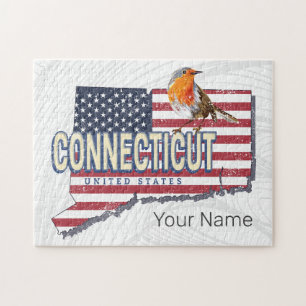 Quebra-cabeça Estado unido do Connecticut mapeamento de estado r