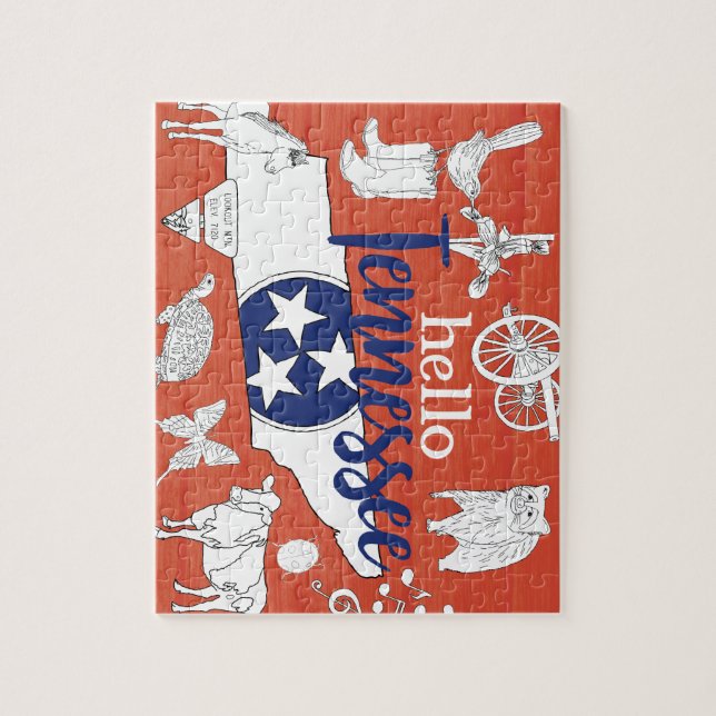 Quebra-cabeça Estadual do Tennessee simboliza imagens de estado  (Vertical)