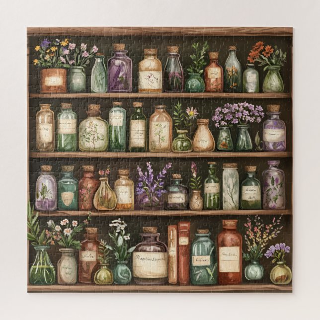 Quebra-cabeça Estantes e Ervas Medicinais (Vertical)