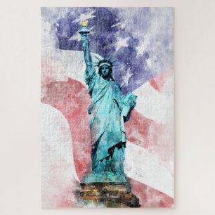 Quebra-cabeça Estátua da Liberdade com marca de água