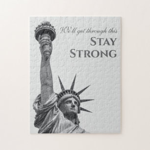 Quebra-cabeça Estátua da Liberdade Motivacional NY Fique Forte