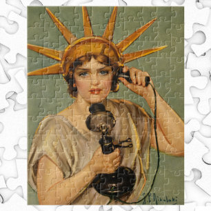 Quebra-cabeça Estátua da Liberdade Vintage, Anúncio Patriótico d