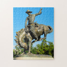 Quebra-cabeça Estátua de Cowboy de Rodeio Colorado.