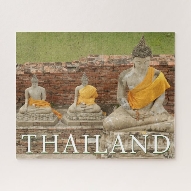 Quebra-cabeça Estátuas de Budas Sentados | Ayutthaya, Tailândia (Horizontal)