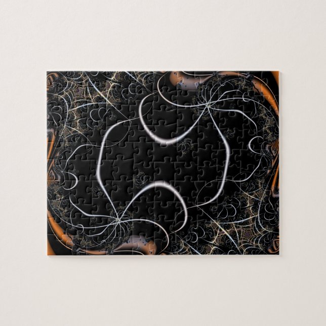 Quebra-cabeça Este é o Dia das Bruxas | Arte Fractal Preta e Lar (Horizontal)