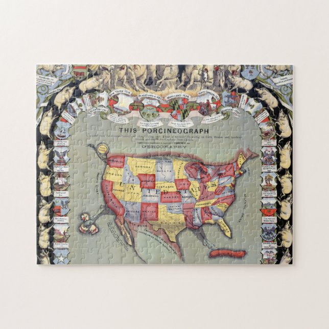 Quebra-cabeça ESTE PORCINEOGRAPH, c1876 (Horizontal)