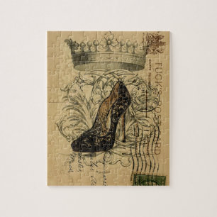 Quebra-cabeça estilete da rainha da forma da coroa do vintage