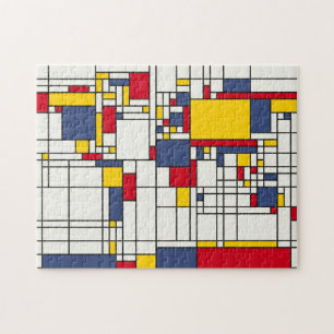 Quebra-cabeça Estilo abstrato de Mondrian do mapa do mundo