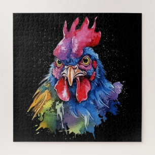 Quebra-cabeça Estilo de Aquarela de Galinha do País Rooster