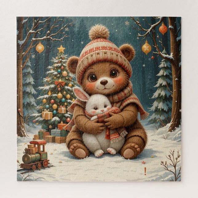 Quebra-cabeça 🌸 Estilo de Casa com Brilho Aconchegante do Urso  (Vertical)