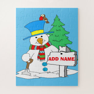 Quebra-cabeça Estilo de Natal do boneco de neve